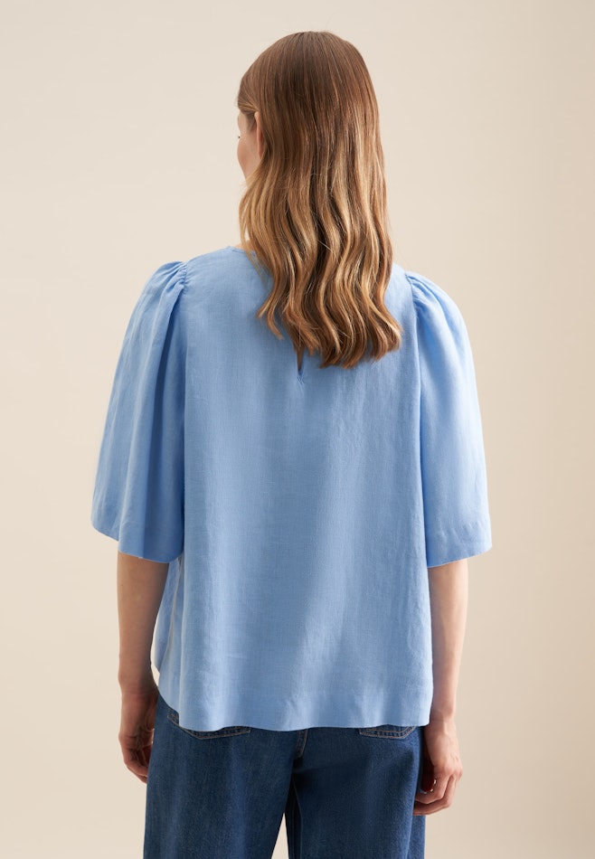 Shirtbluse Uni in Mittelblau | Seidensticker Onlineshop