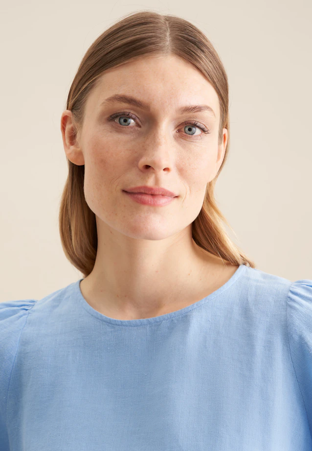 Chemisier Uni in Bleu Moyen |  Seidensticker Onlineshop