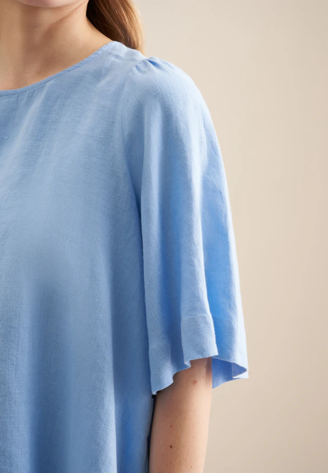 Chemisier Uni in Bleu Moyen |  Seidensticker Onlineshop