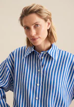 Longbluse Streifen in Mittelblau |  Seidensticker Onlineshop
