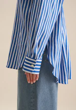Longbluse Streifen in Mittelblau |  Seidensticker Onlineshop