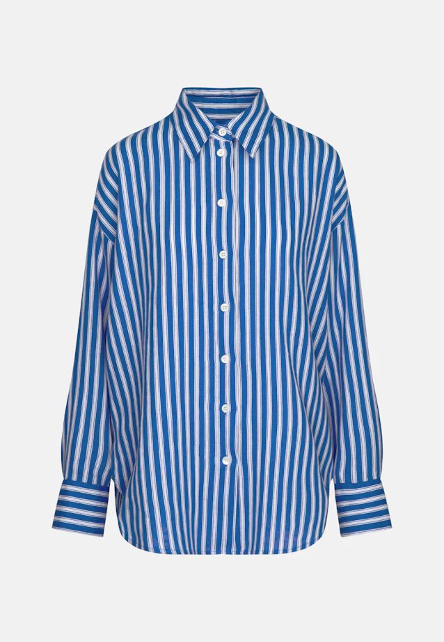 Longbluse Streifen in Mittelblau |  Seidensticker Onlineshop