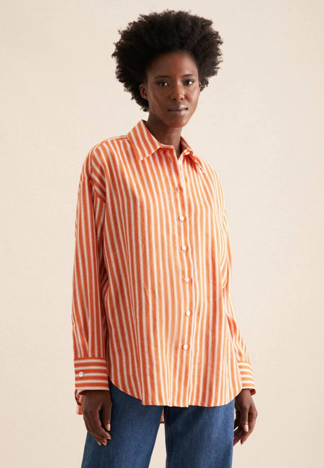 Chemisier long rayures in Orange |  Seidensticker Onlineshop