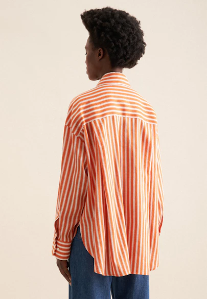 Longbluse Streifen in Orange |  Seidensticker Onlineshop