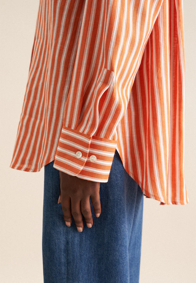 Chemisier long rayures in Orange |  Seidensticker Onlineshop