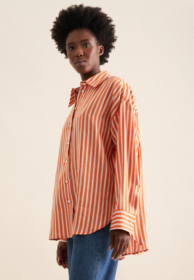 Chemisier long rayures in Orange |  Seidensticker Onlineshop