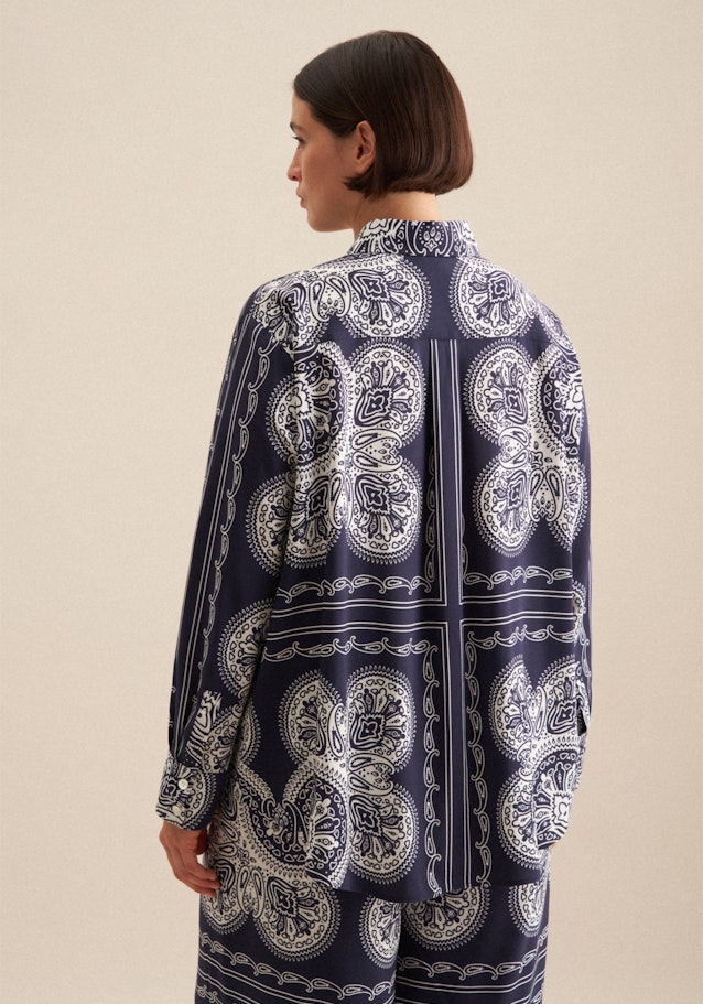 Hemdbluse Tuchprint in Dunkelblau | Seidensticker Onlineshop