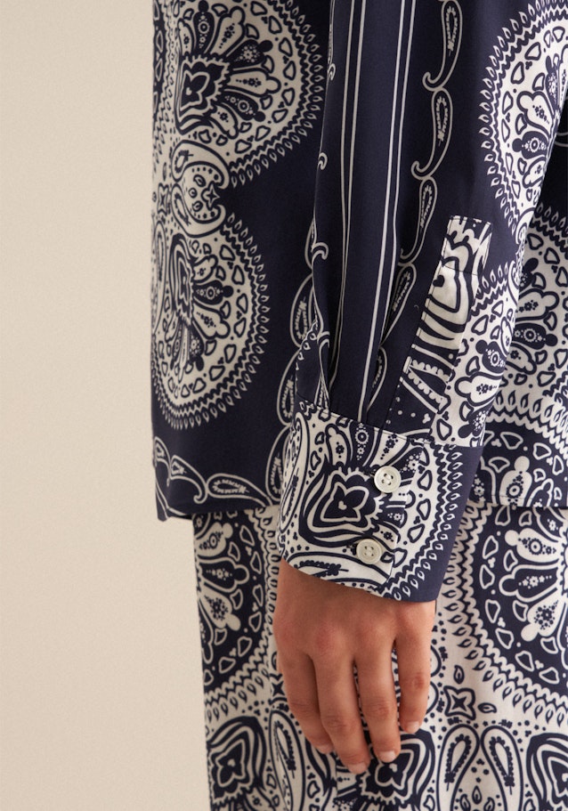Hemdbluse Tuchprint in Dunkelblau | Seidensticker Onlineshop