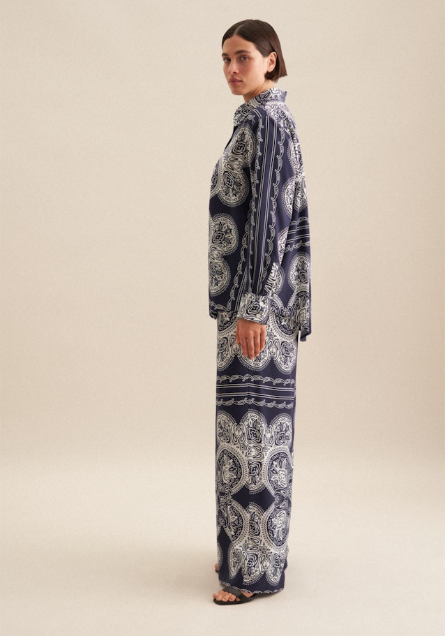 Hemdbluse Tuchprint in Dunkelblau | Seidensticker Onlineshop