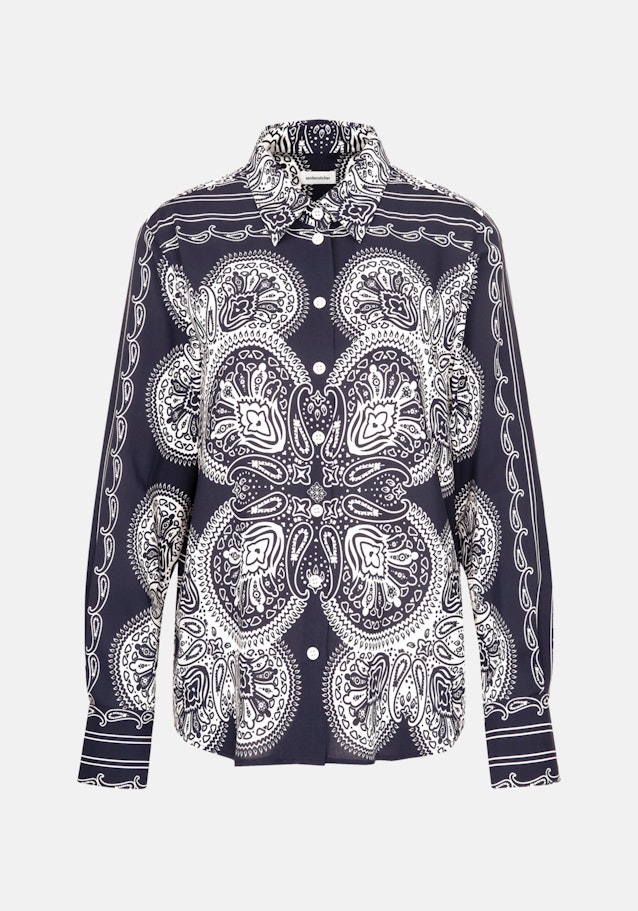 Hemdbluse Tuchprint in Dunkelblau | Seidensticker Onlineshop