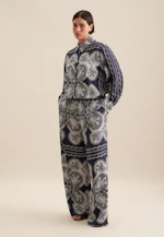 Regular Pantalon Impression sur tissu in Bleu Foncé |  Seidensticker Onlineshop