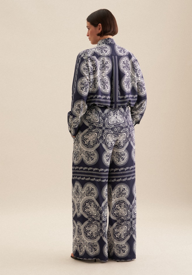 Regular Trousers Cloth print in Dark Blue | Seidensticker online shop