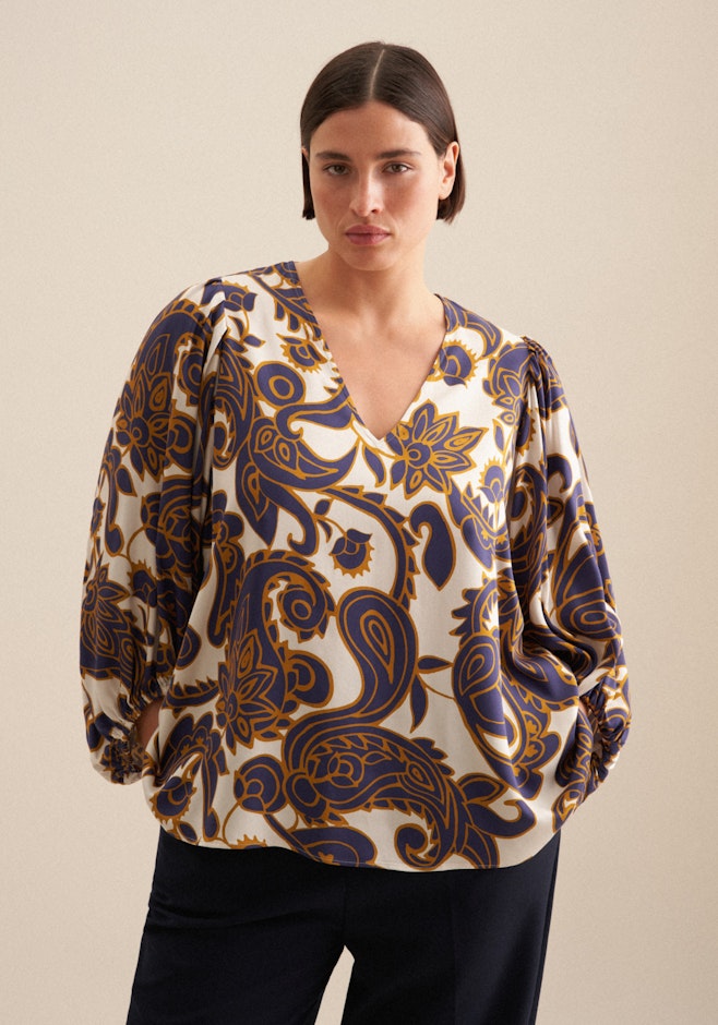 Shirtbluse Paisley in Mittelblau | Seidensticker Onlineshop
