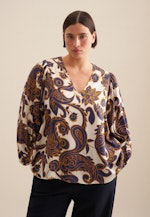Shirtbluse Paisley in Mittelblau |  Seidensticker Onlineshop