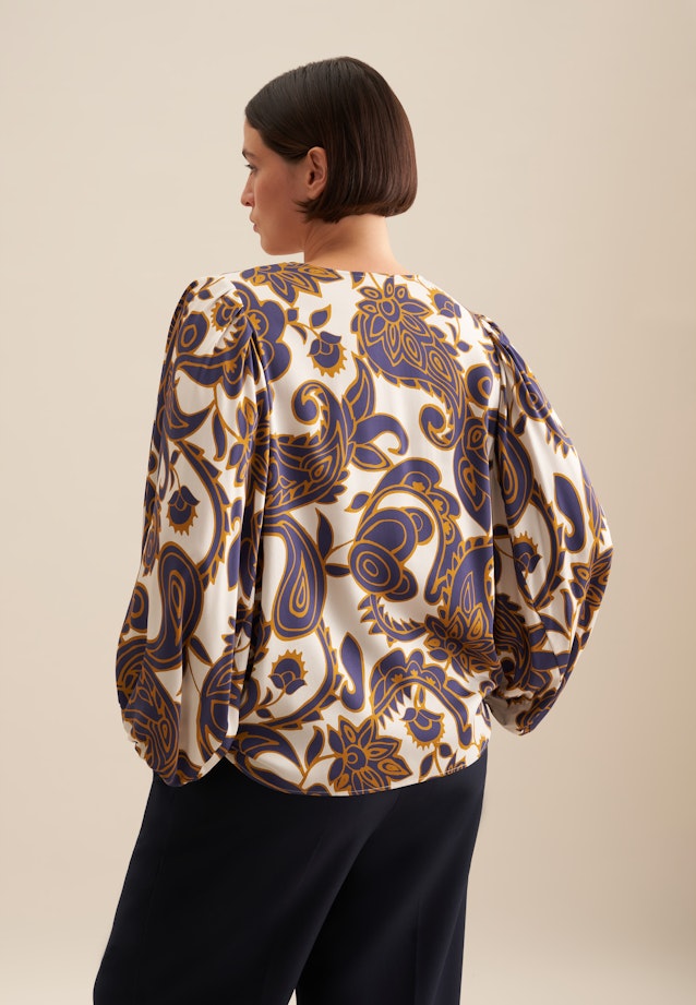 Shirtbluse Paisley in Mittelblau |  Seidensticker Onlineshop