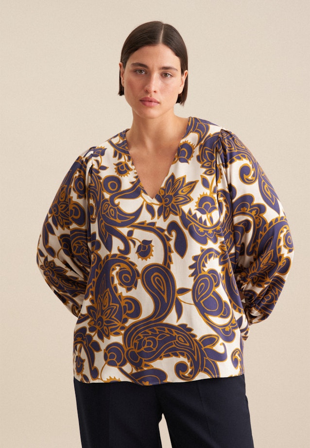 Shirtbluse Paisley in Mittelblau |  Seidensticker Onlineshop