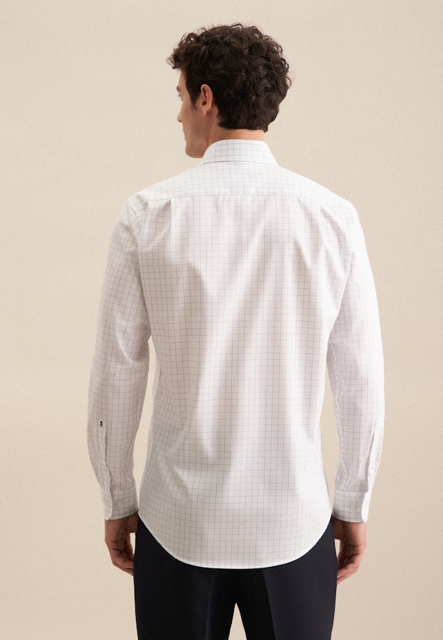 Regular Business Hemd Karo in Mittelblau |  Seidensticker Onlineshop