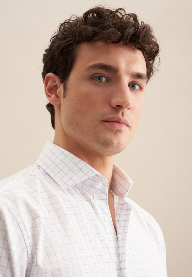 Regular Business Hemd Karo in Mittelblau |  Seidensticker Onlineshop