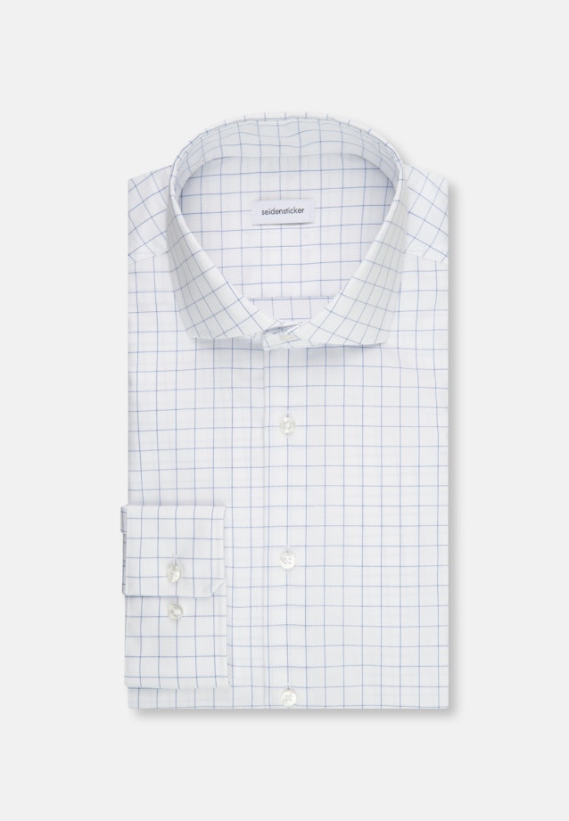 Regular Business Hemd Karo in Mittelblau |  Seidensticker Onlineshop