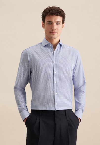 Regular Chemise d'affaires Structure in Bleu Moyen |  Seidensticker Onlineshop