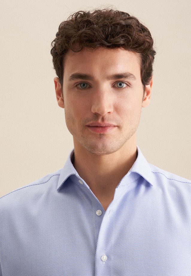 Regular Business shirt Structure in Medium Blue |  Seidensticker Onlineshop