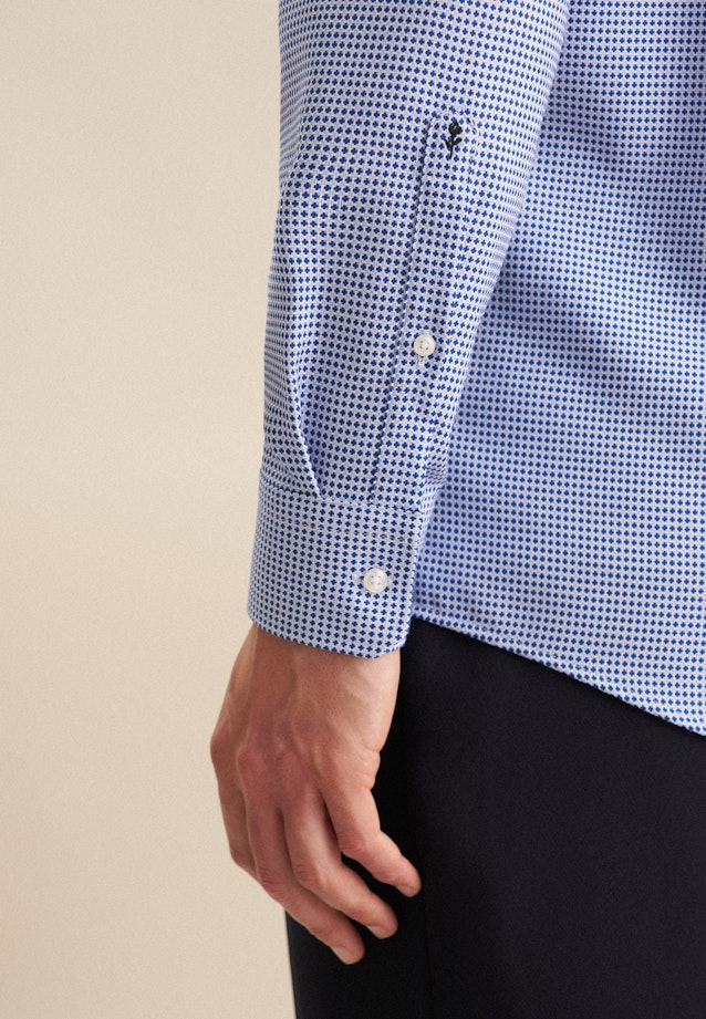 Regular Business shirt Structure in Medium Blue |  Seidensticker Onlineshop