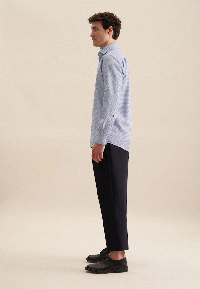 Regular Business Hemd Struktur in Mittelblau |  Seidensticker Onlineshop