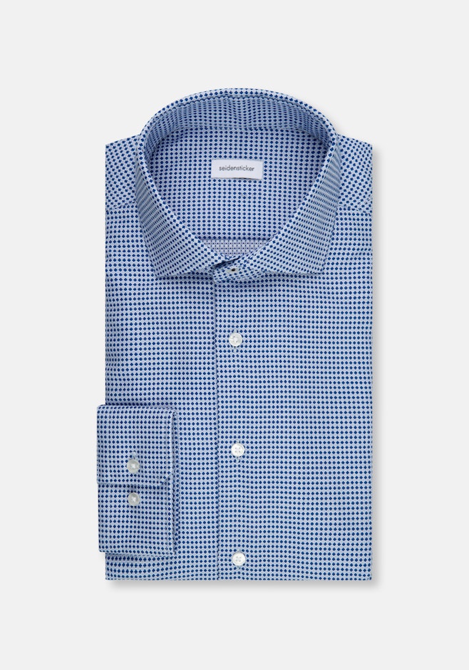 Regular Chemise d'affaires Structure dans Bleu Moyen | Boutique en ligne Seidensticker