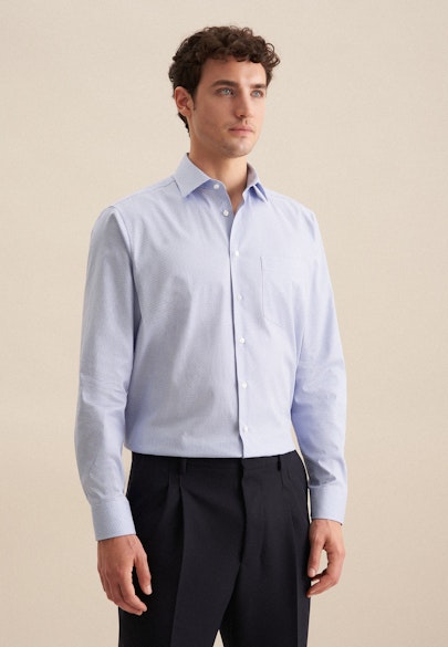 Regular Business Hemd Druck in Hellblau |  Seidensticker Onlineshop