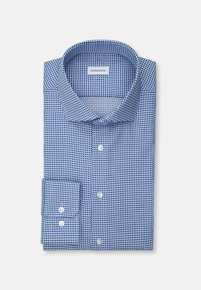 Slim Business Hemd Struktur in Mittelblau | Seidensticker Onlineshop