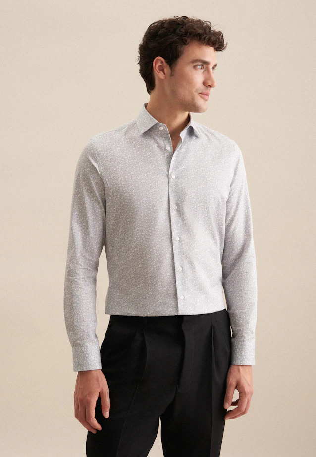 Slim Chemise d'affaires Imprimé in Gris |  Seidensticker Onlineshop