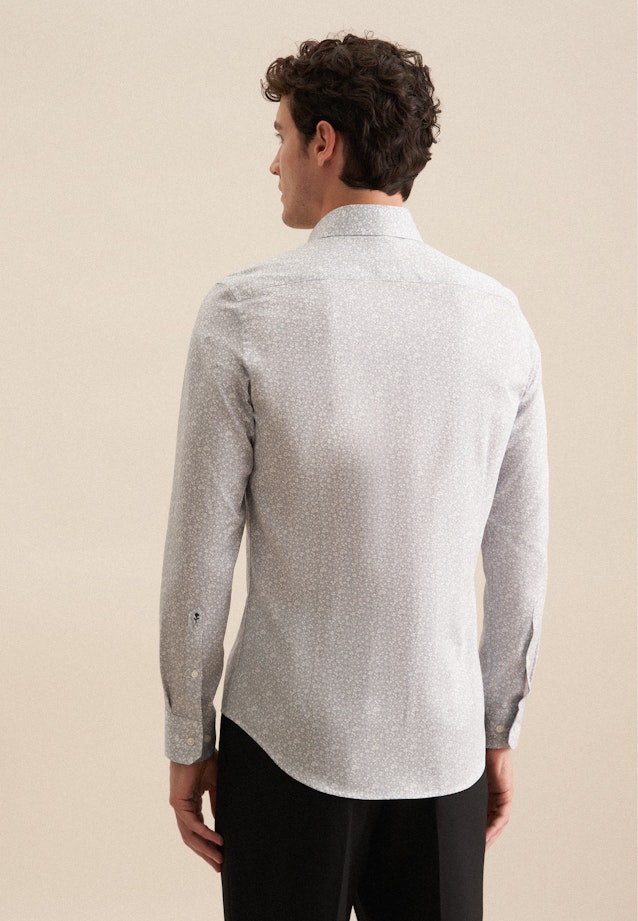Slim Business Hemd Druck in Grau |  Seidensticker Onlineshop