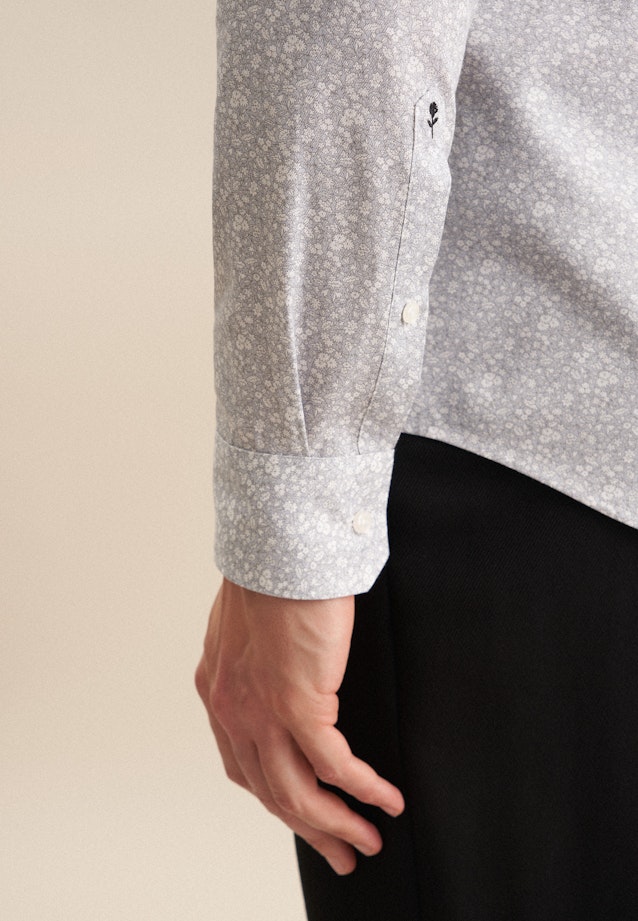 Slim Business Hemd Druck in Grau |  Seidensticker Onlineshop