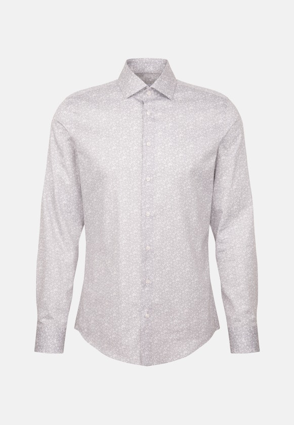 Slim Business Hemd Druck in Grau |  Seidensticker Onlineshop