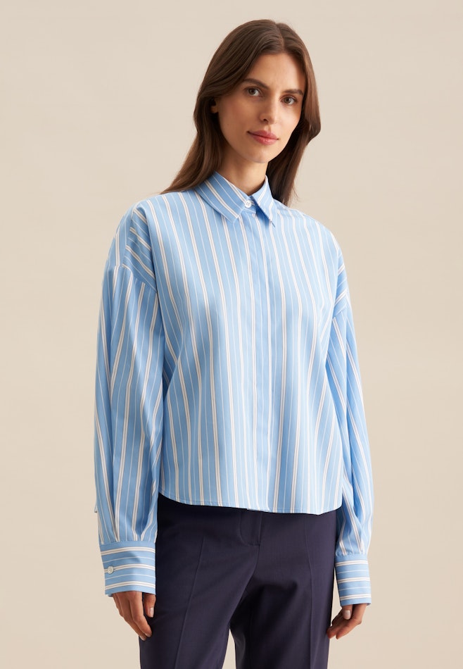 Collar Shirt Blouse in Medium Blue | Seidensticker online shop