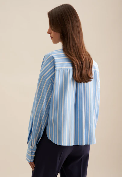 Chemisier chemise rayures in Bleu Moyen | Seidensticker Onlineshop