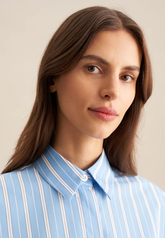 Chemisier chemise rayures in Bleu Moyen |  Seidensticker Onlineshop
