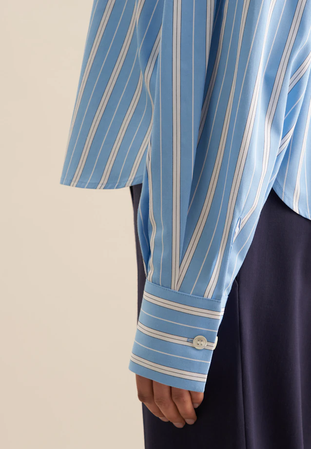 Chemisier chemise rayures in Bleu Moyen |  Seidensticker Onlineshop