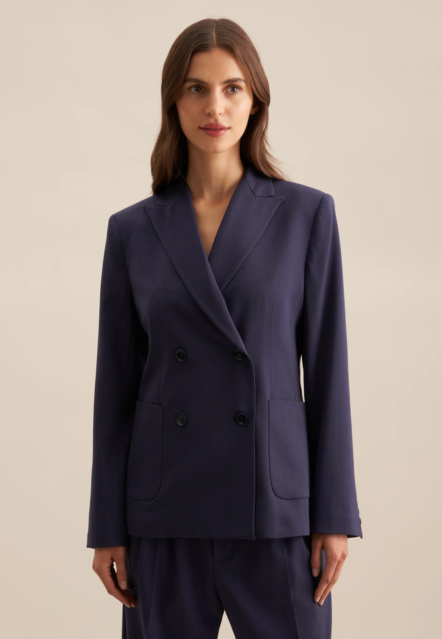 Regular Blazer Uni Blau
