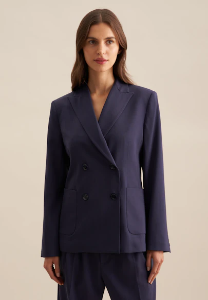 Regular Blazer Uni in Bleu Foncé |  Seidensticker Onlineshop