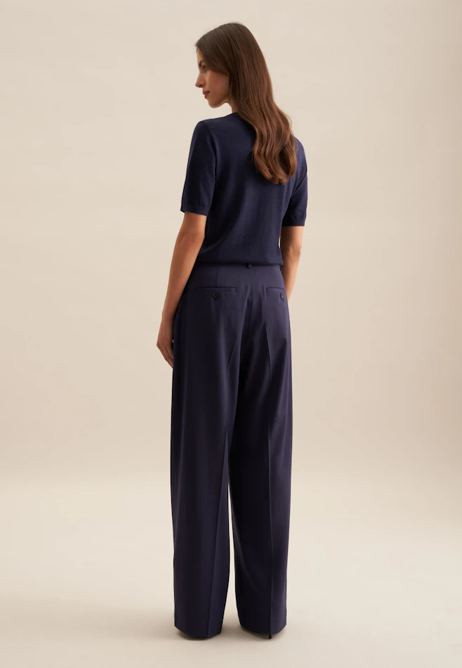 Regular Pantalon Uni dans Bleu Foncé | Boutique en ligne Seidensticker