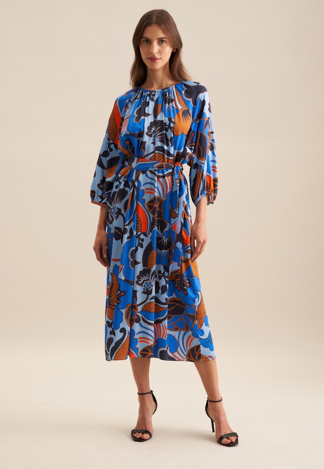 Kleid Floral in Mittelblau | Seidensticker Onlineshop