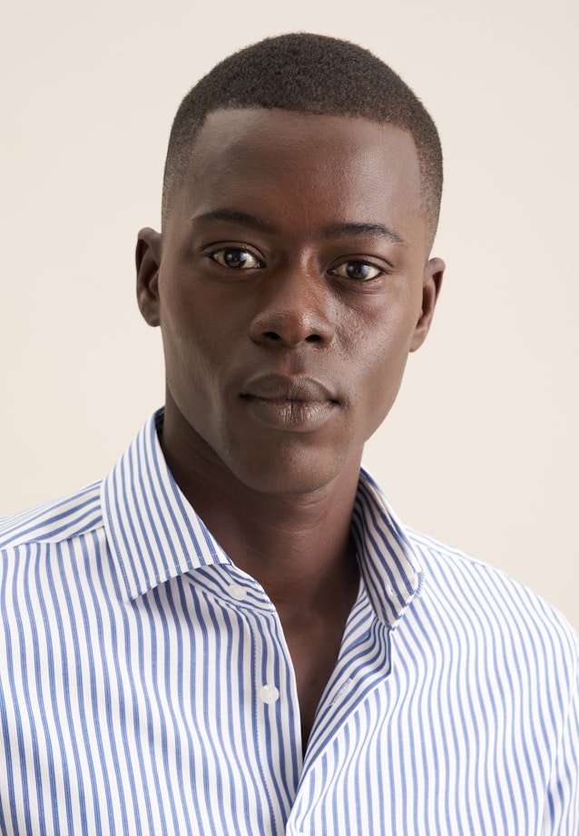 Slim Business Hemd Streifen in Mittelblau |  Seidensticker Onlineshop