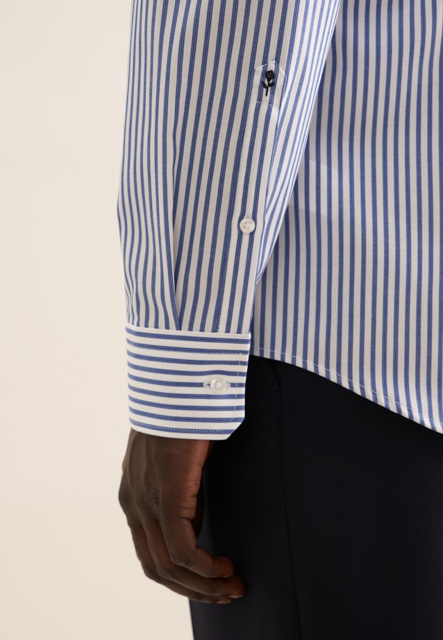 Slim Business Hemd Streifen in Mittelblau |  Seidensticker Onlineshop