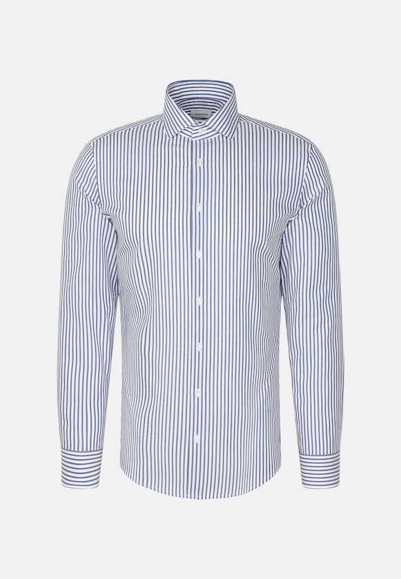 Slim Business Hemd Streifen in Mittelblau |  Seidensticker Onlineshop