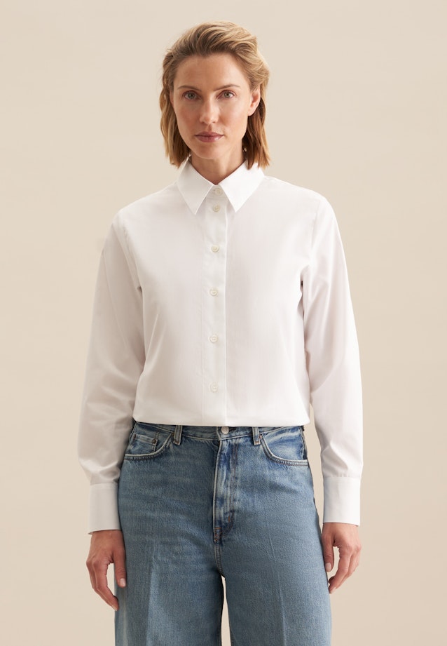 Hemdbluse Uni in Optical White |  Seidensticker Onlineshop