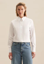 Cotton twill shirt blouse in White |  Seidensticker Onlineshop