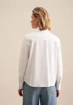 Cotton twill shirt blouse in White |  Seidensticker Onlineshop