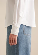 Cotton twill shirt blouse in White |  Seidensticker Onlineshop