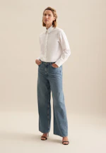 Cotton twill shirt blouse in White |  Seidensticker Onlineshop